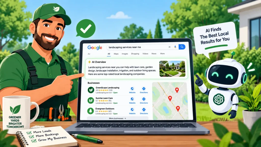 AI search and answer engine optimization for landscaping websites