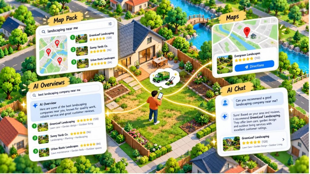 where customers find-landscapers online